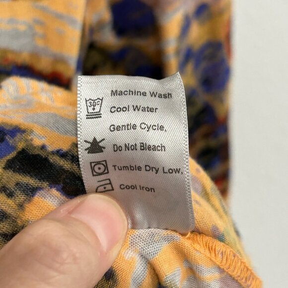 Feather Womens Abstract Multicolor Tunic Burnout Top Size 2 Combed Cotton Blend - Picture 8 of 10